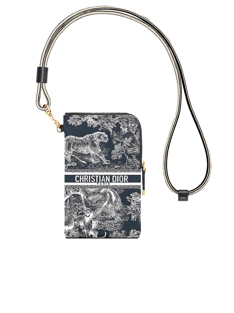 Dior Travel Multifunctional Pouch in Blue Toile de Jouy Reverse Technical Fabric