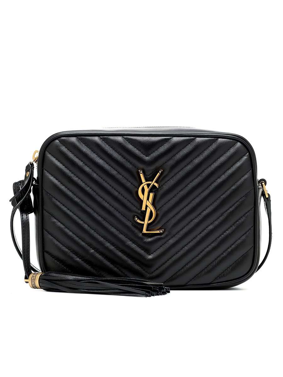 Lou Camera Bag in Quilted Leather Bronze Hardware